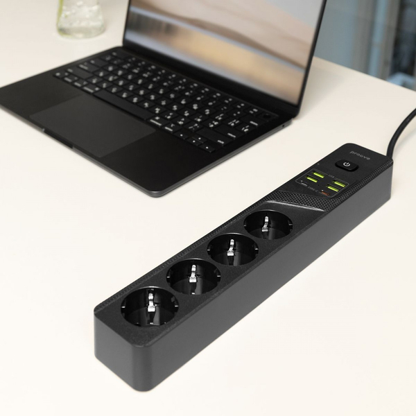 Мережевий фільтр Proove Power Strip P-04 (4 розетки + 4 USB + 2 Type-C) 3M Black, изображение 7