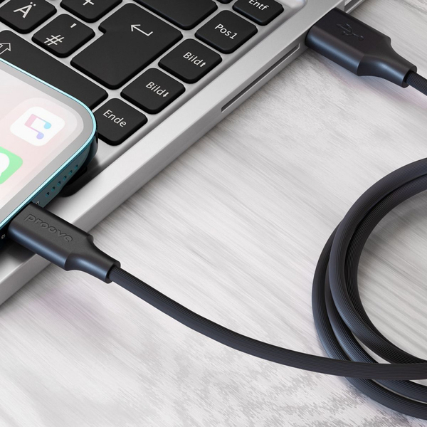 Кабель Proove Striped Silicone USB to Lightning (1m) White, изображение 4