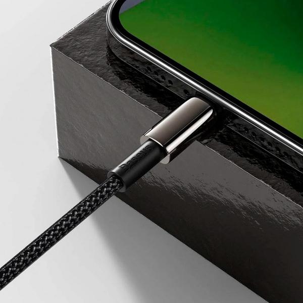 Кабель Baseus Tungsten Gold Fast Charging Lightning 2.4A (2m) Black, изображение 4