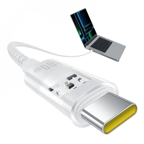 Кабель Baseus Gem Fast-Charging Type-C to Type-C 100W 2m Black, зображення 4