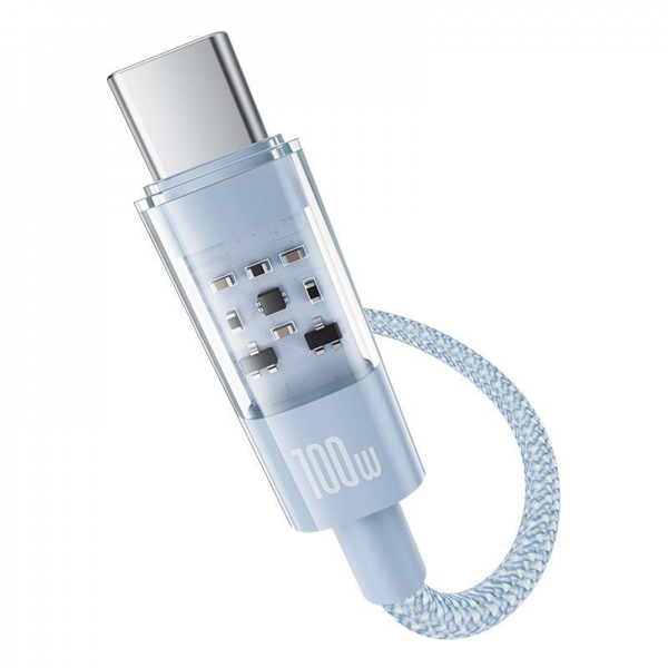 Кабель Baseus Gem Fast-Charging Type-C to Type-C 100W 2m Black, зображення 10