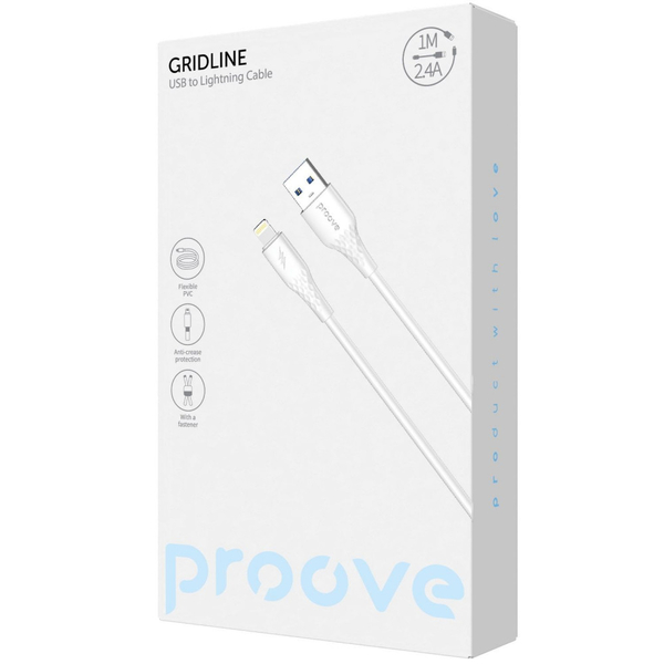 Кабель Proove GridLine USB to Lightning 2.4A (1m) Black, зображення 2