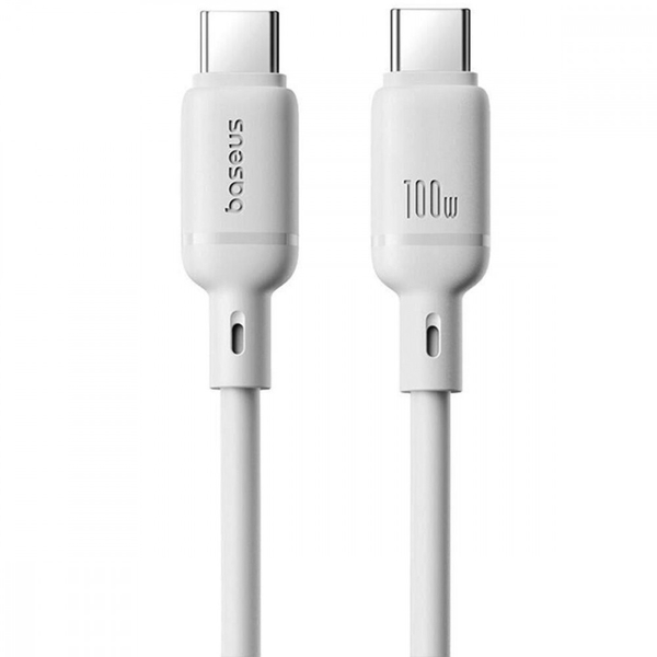 Кабель Baseus Silky Series Fast Charging Type-C to Type-C 100W (1m) White