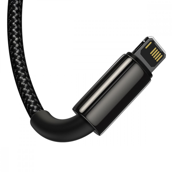 Кабель Baseus Tungsten Gold One-for-three Fast Charging Data 3-in-1 (Micro USB+Lightning+Type-C) 3.5 Black, изображение 8