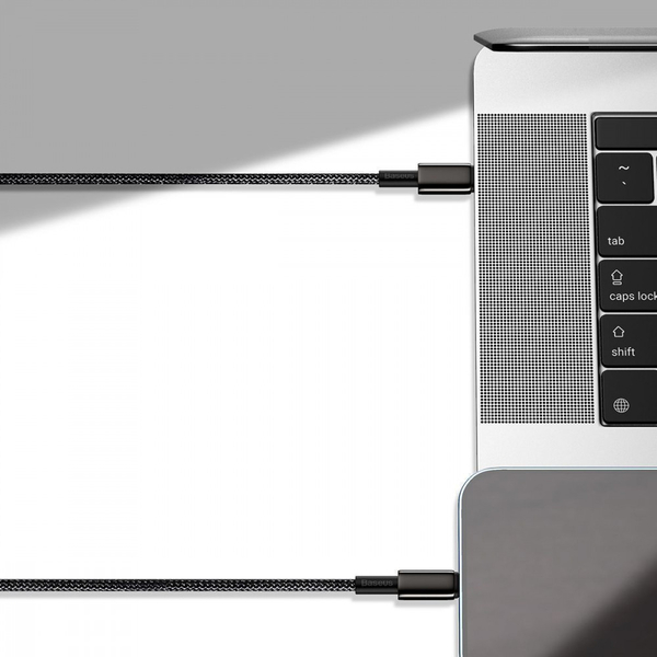 Кабель Baseus Tungsten Gold Fast Charging Type-C to Type-C 100W (1m) Gold, зображення 3