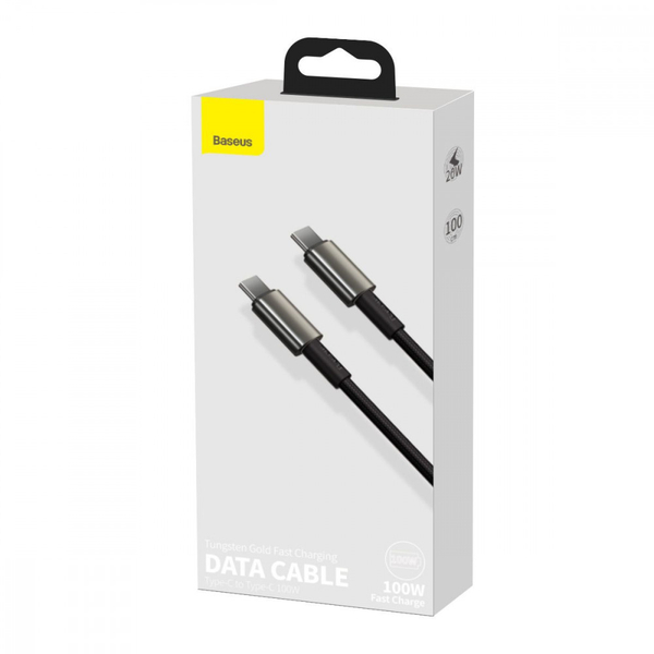 Кабель Baseus Tungsten Gold Fast Charging Type-C to Type-C 100W (1m) Gold, зображення 2
