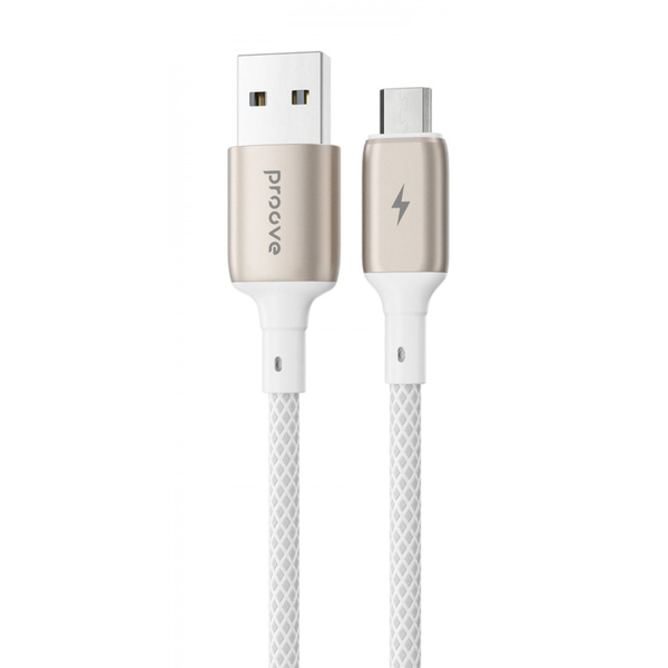 Кабель Proove Dense Metal USB to Micro USB 2.4A (1m) White
