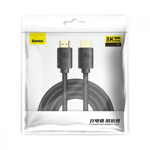 Кабель Baseus High Definition HDMI 8K to HDMI 8K (3m) Black, изображение 2