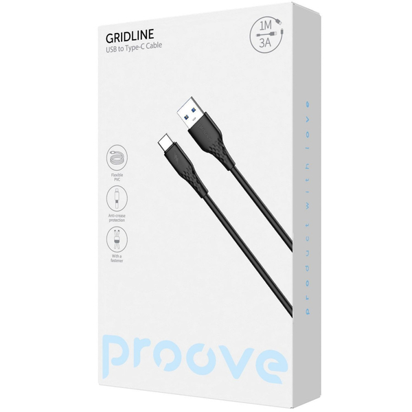 Кабель Proove GridLine USB to Type-C 3A (1m) White, зображення 2