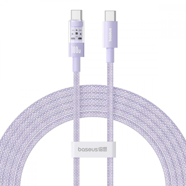Кабель Baseus Gem Fast-Charging Data Cable Type-C to Type-C 100W 1m Purple