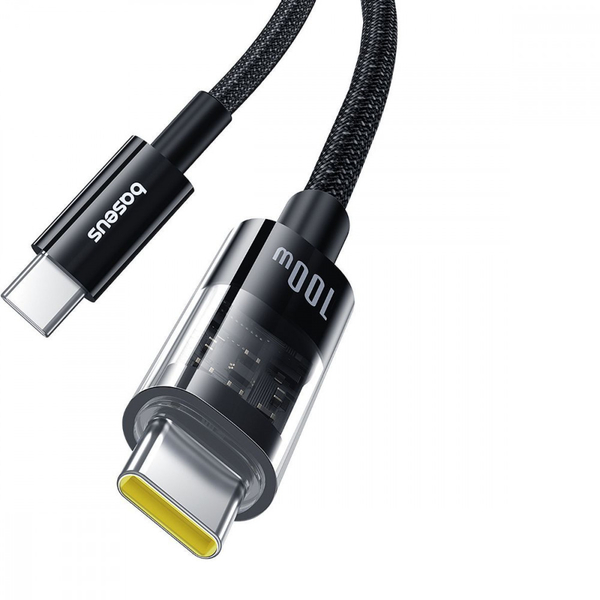 Кабель Baseus Gem Fast-Charging Data Cable Type-C to Type-C 100W 1m White, зображення 3