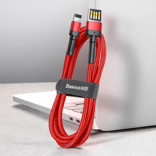 Кабель Baseus Cafule Lightning Special Edition 2.4A (1m) Red/black, изображение 7