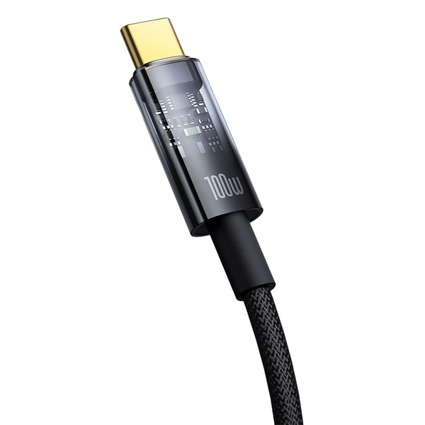 Кабель Baseus Explorer Series Auto Power-Off Type-C to Type-C 100W (2m) Black, изображение 5