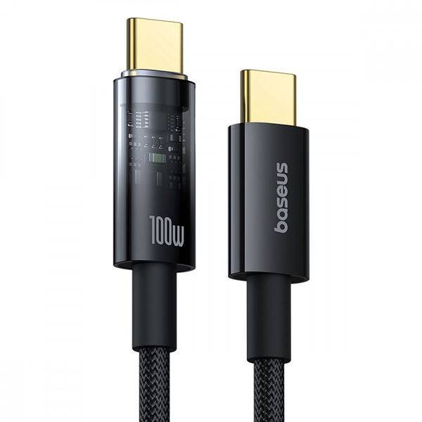 Кабель Baseus Explorer Series Auto Power-Off Type-C to Type-C 100W (2m) Black, изображение 3