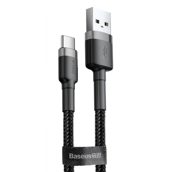 Кабель Baseus Cafule Type-C 3A (0.5m) Gray/black