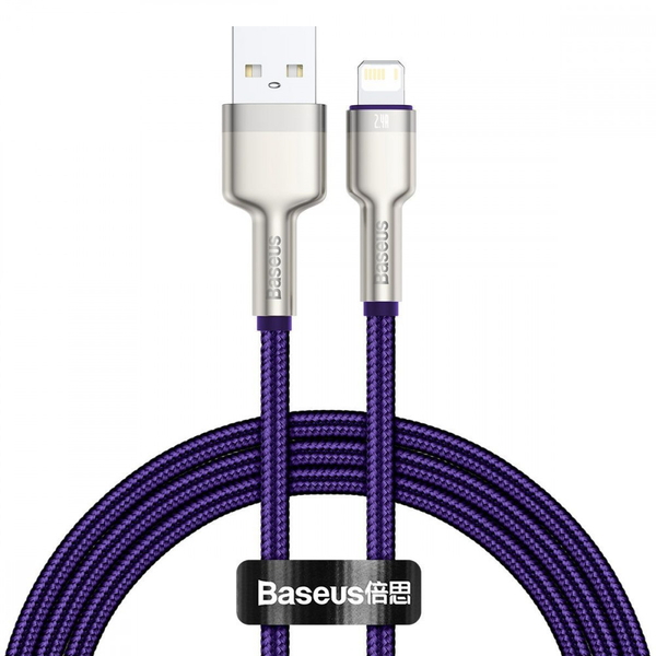 Кабель Baseus Cafule Metal Lightning 2.4A (2m) Purple
