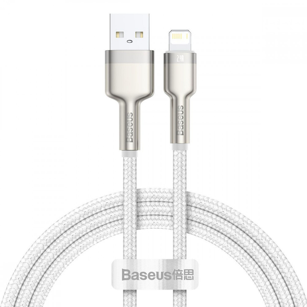 Кабель Baseus Cafule Metal Lightning 2.4A (2m) White