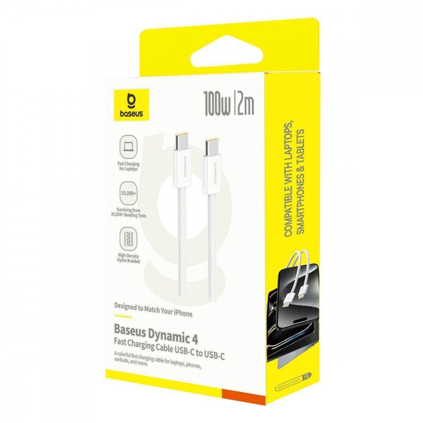 Кабель Baseus Dynamic 4 Fast Charging Type-C to Type-C 100W (2m) Black, изображение 2