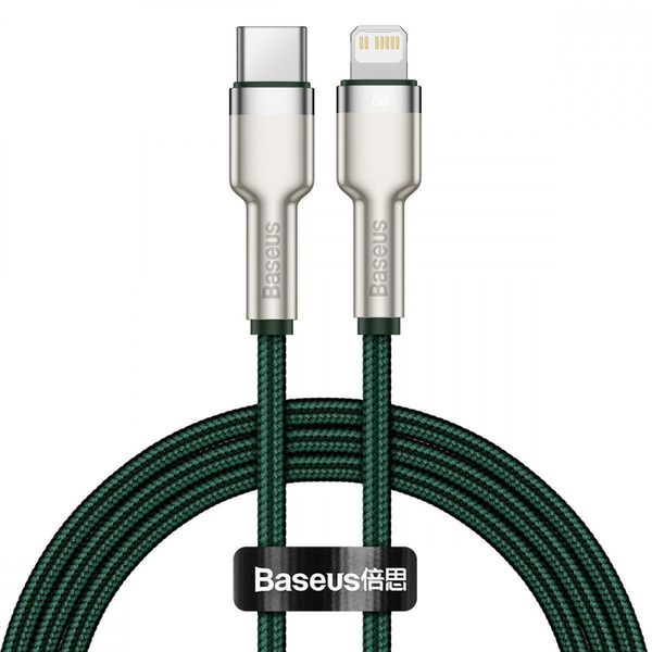 Кабель Baseus Cafule Metal Type-C to Lightning PD 20W (1m) Green