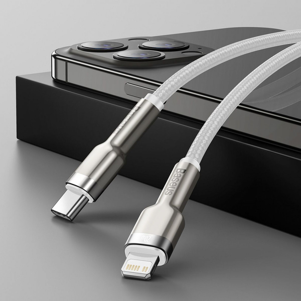 Кабель Baseus Cafule Metal Type-C to Lightning PD 20W (1m) Purple, зображення 3