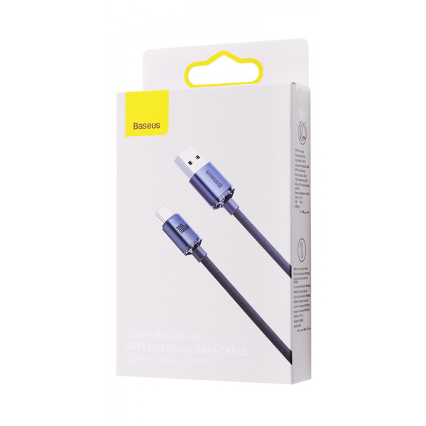 Кабель Baseus Crystal Shine Series Fast Charging Type-C 100W (1.2m) Blue, изображение 2