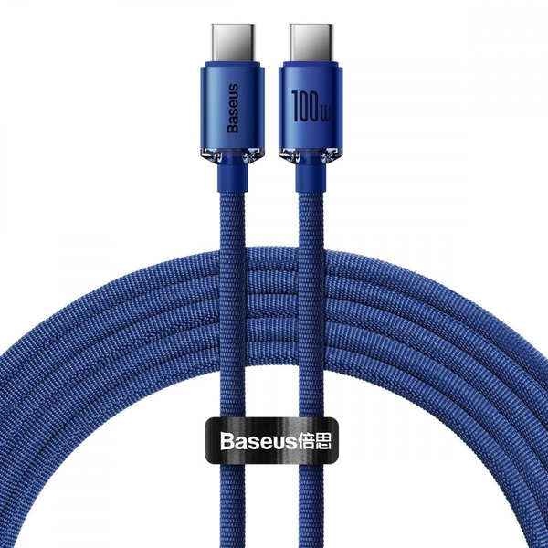 Кабель Baseus Crystal Shine Series Type-C to Type-C 100W (2m) Blue