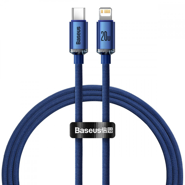 Кабель Baseus Crystal Shine Series Fast Charging Type-C to Lightning 20W (1.2m) Blue