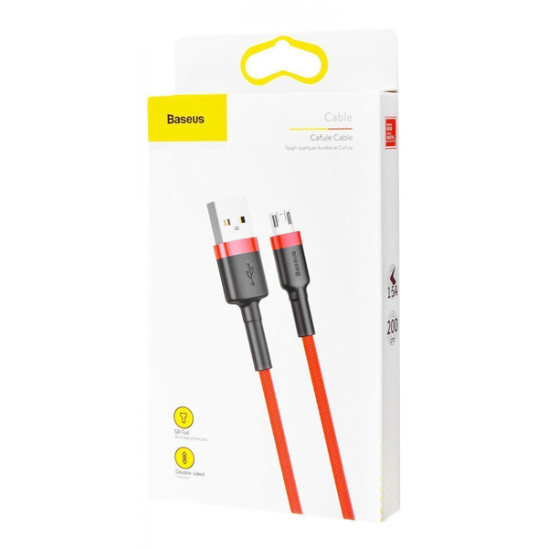 Кабель Baseus Cafule Micro USB 1.5A (2m) Gray/black, изображение 2