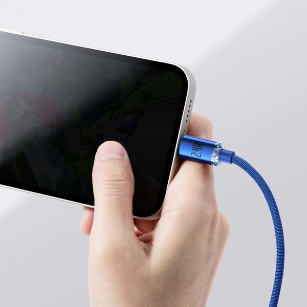Кабель Baseus Crystal Shine Series Fast Charging Lightning 2.4A (2m) Blue, зображення 4