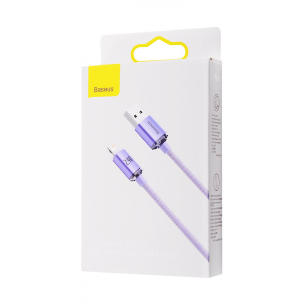 Кабель Baseus Crystal Shine Series Fast Charging Lightning 2.4A (2m) Purple, зображення 2
