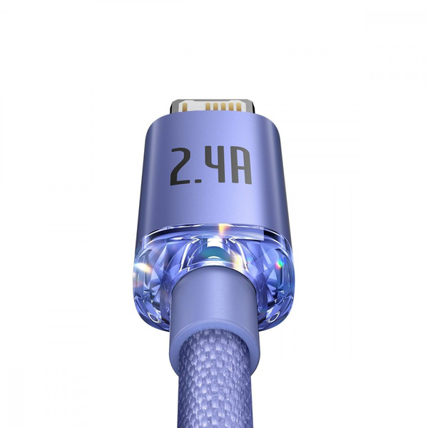 Кабель Baseus Crystal Shine Series Fast Charging Lightning 2.4A (2m) Purple, изображение 7