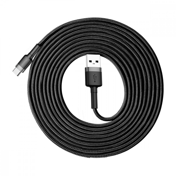 Кабель Baseus Cafule Type-C Cable 2A (3m) Gray/black, зображення 4