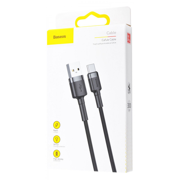 Кабель Baseus Cafule Type-C Cable 2A (3m) Red/black, зображення 2