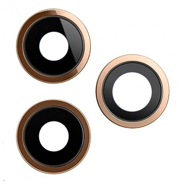 Стекло камеры с ободом и держателем iPhone 12 Pro Max gold original