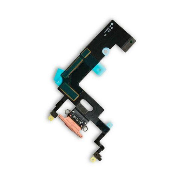 Шлейф (flex) для iPhone XR coral с разъемом зарядки и микрофоном Оригинал