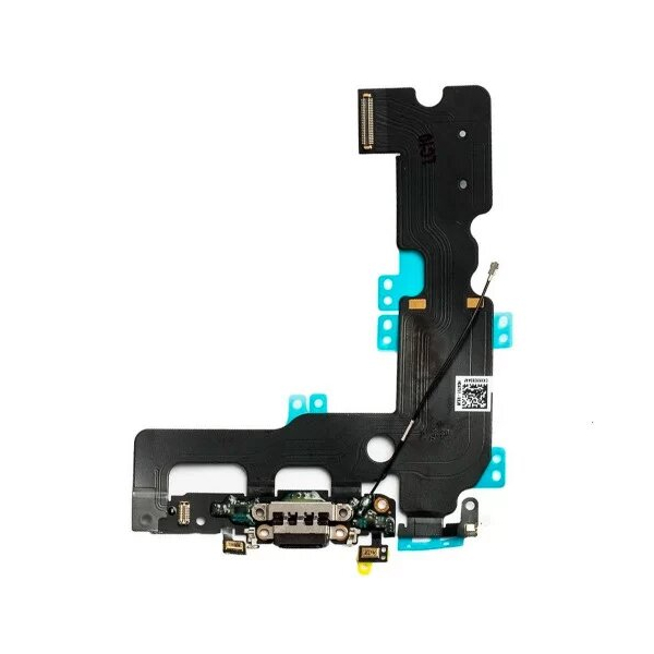 Шлейф (flex) для iPhone 7 black с разъемом зарядки и микрофоном Оригинал