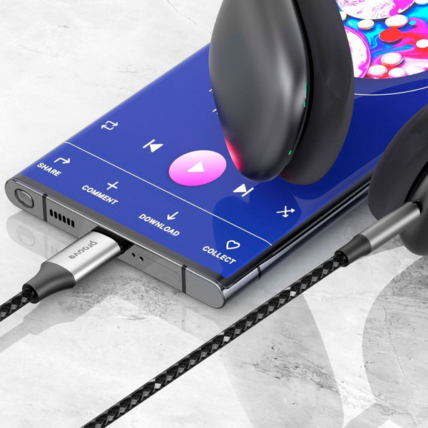 Кабель AUX Proove SoundMesh Type-C to 3.5mm (1m) Gray, изображение 3