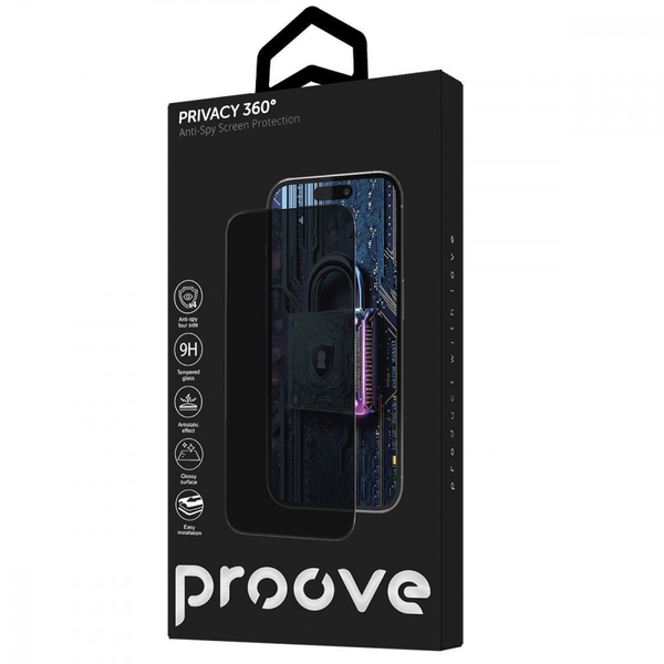 Захисне скло Proove Privacy 360 Installation Box iPhone 16 Pro/17 Black, изображение 2