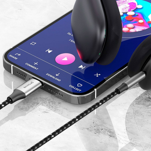 Кабель AUX Proove SoundMesh Lightning to 3.5mm (1m) Gray, изображение 3