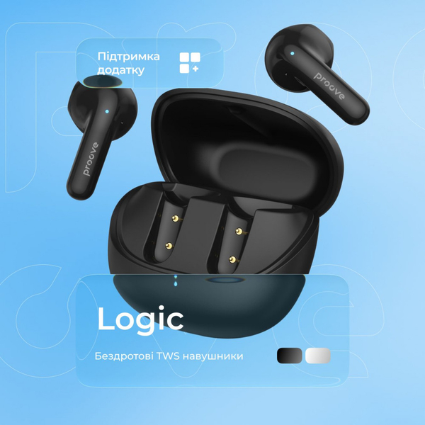Бездротові навушники Proove Logic TWS (APP) Obsidian black, зображення 11