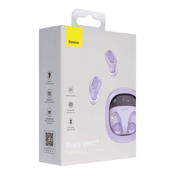 Бездротові навушники Baseus Bowie WM02+ TWS Purple, зображення 2