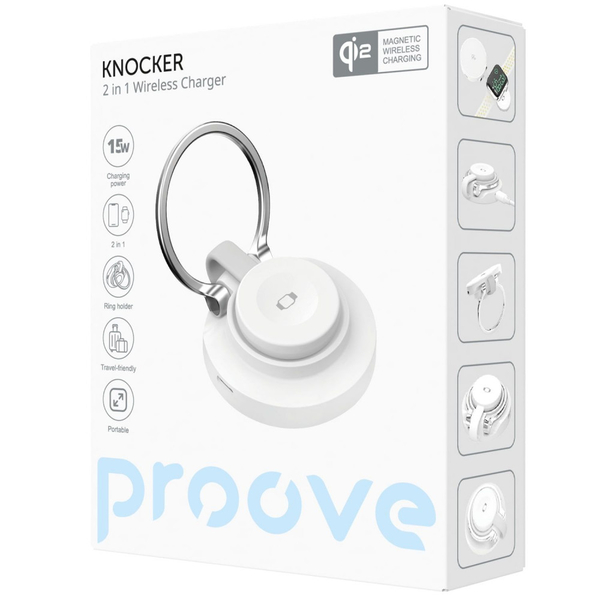 Бездротовий зарядний пристрій Proove Knocker 2 in 1 Qi2 White, изображение 2