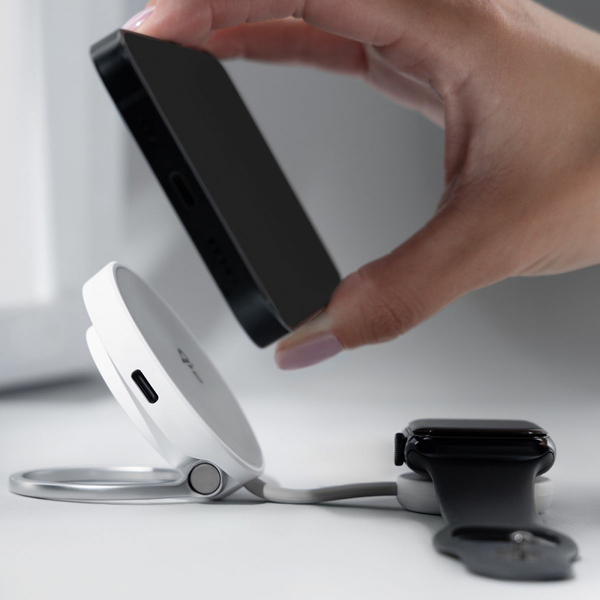 Бездротовий зарядний пристрій Proove Knocker 2 in 1 Qi2 White, изображение 7