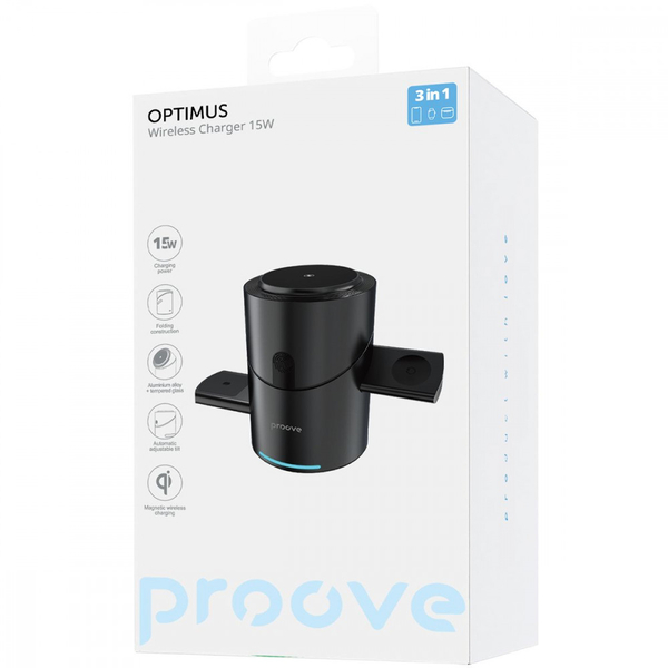 Бездротовий зарядний пристрій Proove Optimus Black, зображення 2