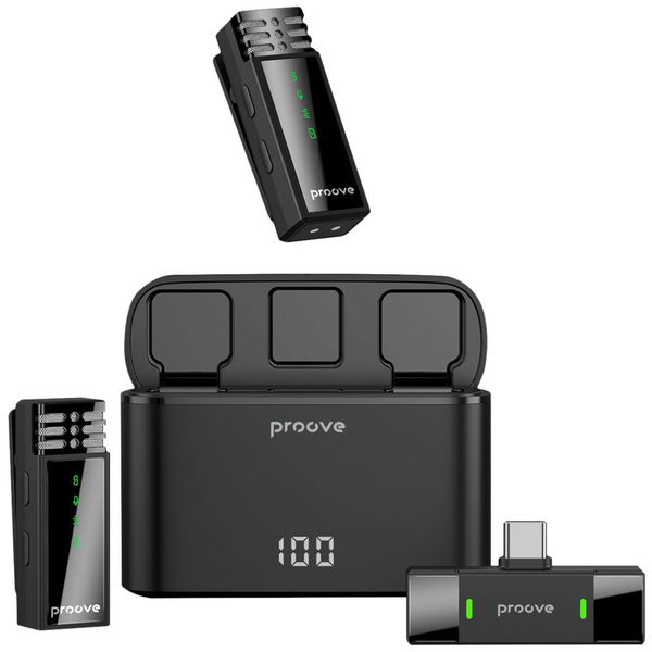 Бездротовий петличний мікрофон Proove Record Type-C Black, изображение 4