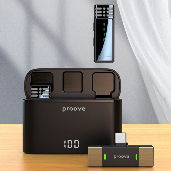 Бездротовий петличний мікрофон Proove Record Type-C Black, изображение 6