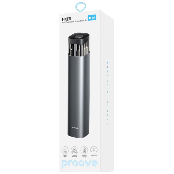 Багатофункціональний набір викруток Proove Fixer 46in1 Gray, изображение 2