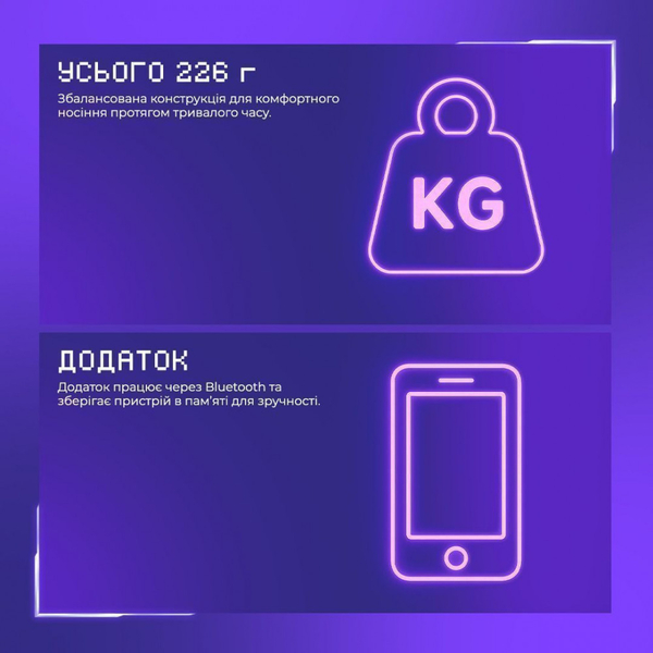 Бездротова ігрова гарнітура Proove Gaming Glimmer (APP) White/purple, зображення 13