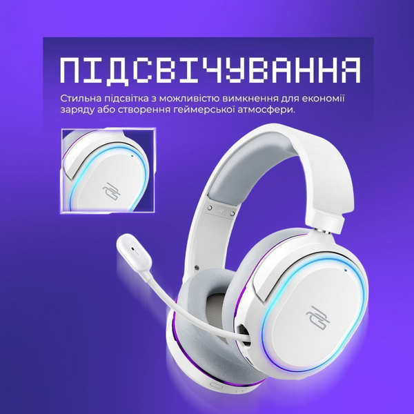 Бездротова ігрова гарнітура Proove Gaming Rapture (APP) White, изображение 9