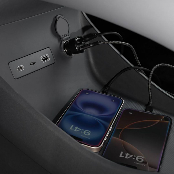 Автомобільний зарядний пристрій Proove Flash 48W (Type-C + USB) Black, изображение 7